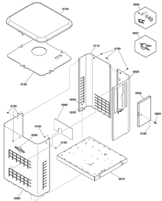 Enclosure Diagram and Parts List for 040576-00  Briggs and Stratton Generator